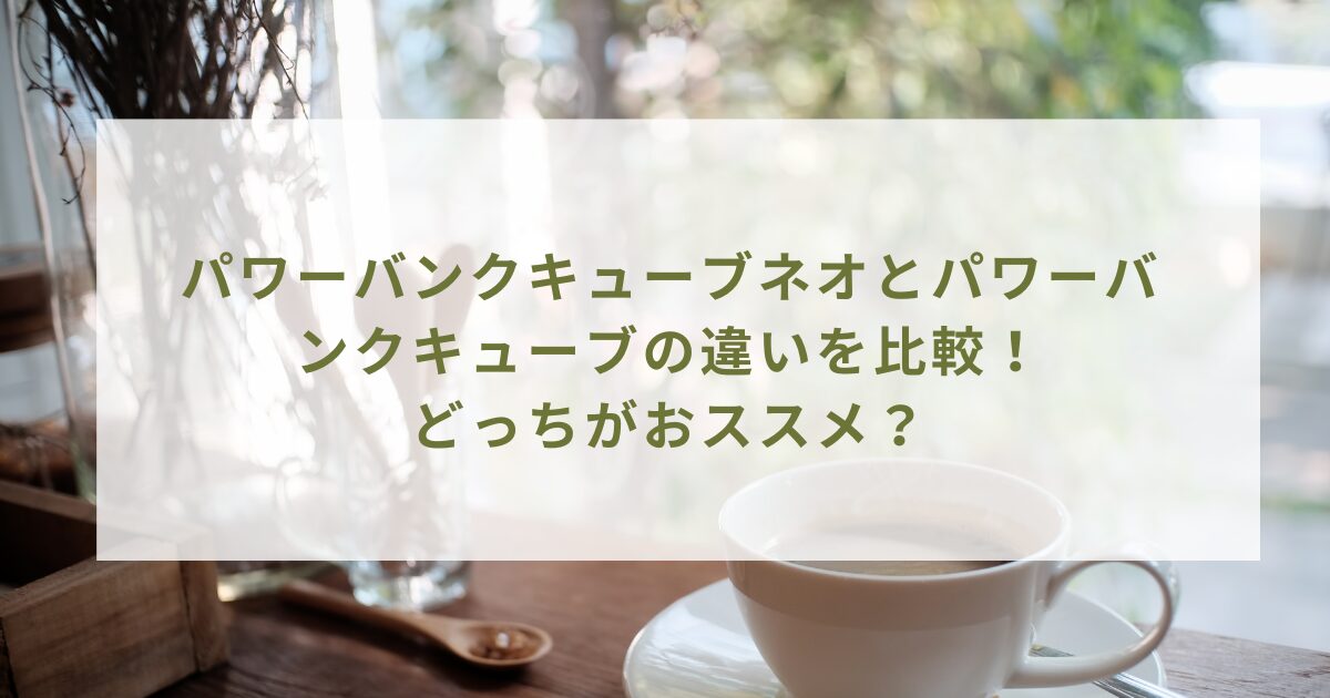 パワーバンクキューブネオとパワーバンクキューブの違いを比較！どっちがおススメ？