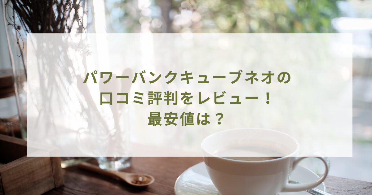 パワーバンクキューブネオの口コミ評判をレビュー！最安値は？